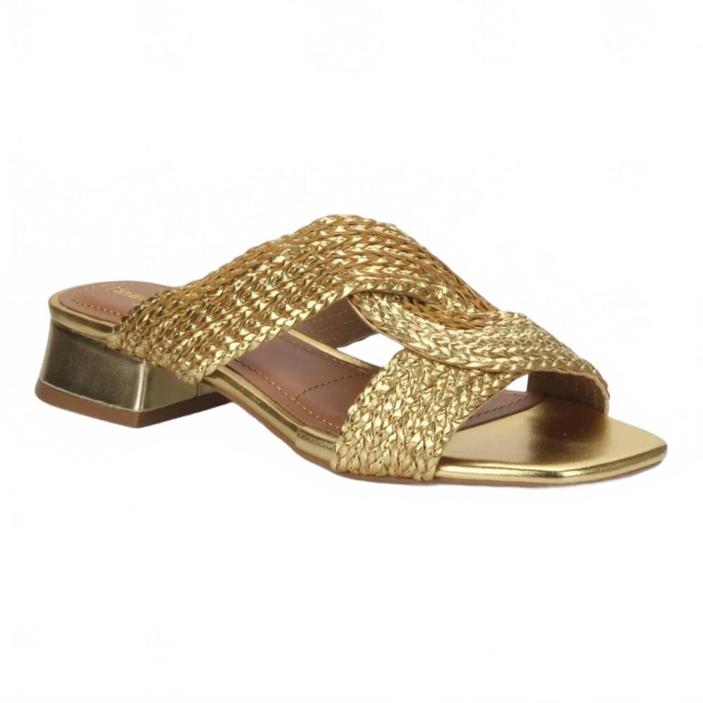 NEW BRUNO MENEGATTI women's verina slide sandal in gold